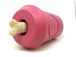 MKB Coffee Cup Durable Rubber Chew Toy & Treat Dispenser - Pink